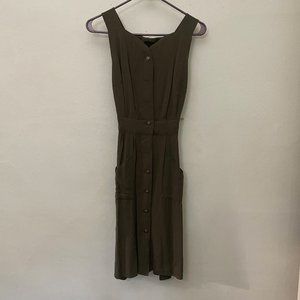 Field Day Sheet Dress in Olive Green
